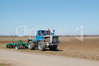 Tractor in field