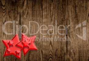 Weihnachten altes Holz und rote Sterne