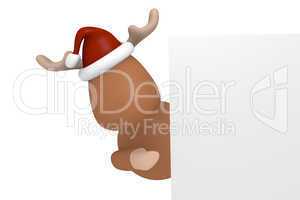 Reindeer with a blank sign