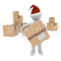 Santa with a gift box