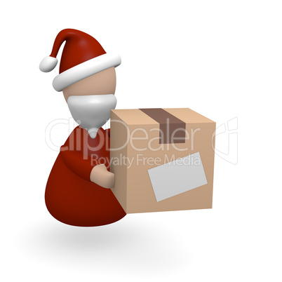 Santa with a gift box