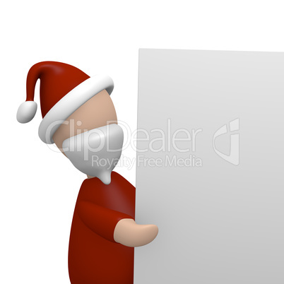Santa with a blank board