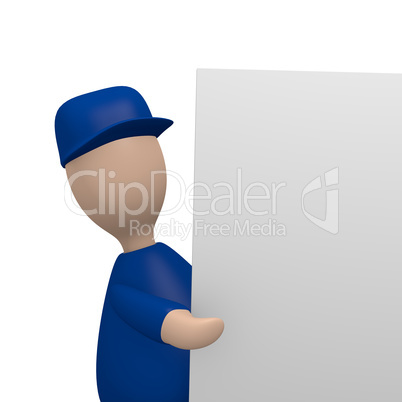 Technician with a blank board