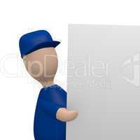 Technician with a blank board