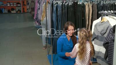 Mother and Daughters Clothes Shopping