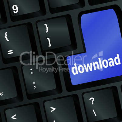 internet download button on black computer keyboard