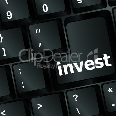Hot key for investment - vector invest key on keyboard