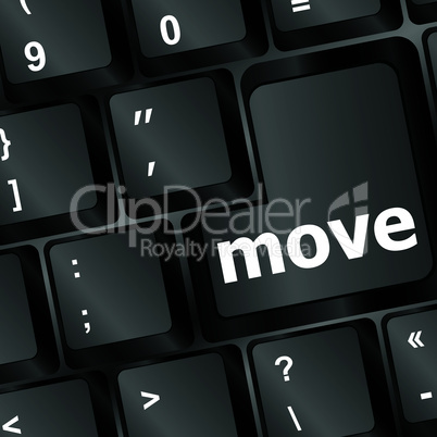 Move button word on black keyboard
