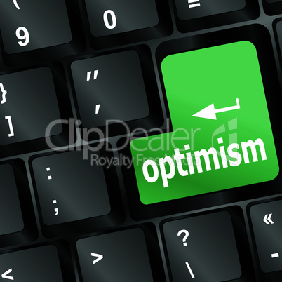 optimism button on the keyboard close-up