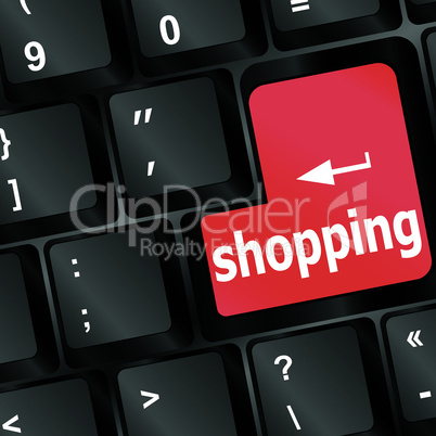 Special keyboard with red shopping key