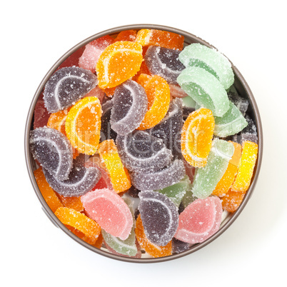 Colorful Jelly Candies in tin can