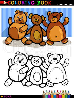 Teddy Bears cartoon for coloring