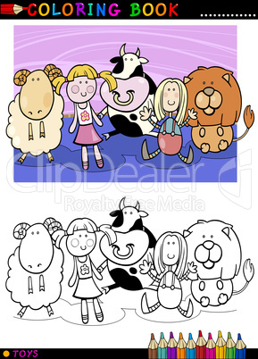 Cartoon cute toys for coloring