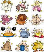 overweight cartoon zodiac signs