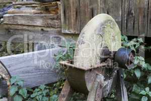 old, used grinding stone