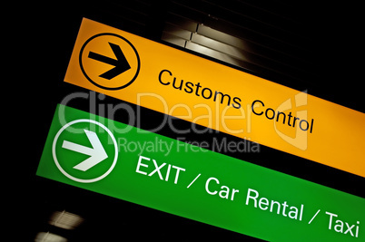 Customs control sign.