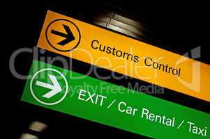 Customs control sign.