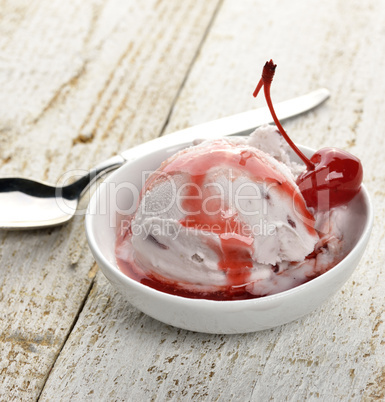 Vanilla And Cherry Ice Cream
