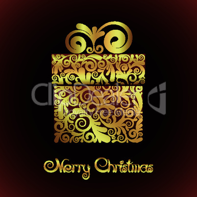 Gift box with gold ornament