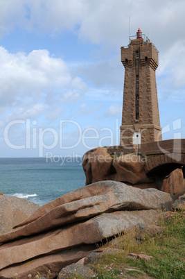 France, the lighthouse of Ploumanac h in Bretagne