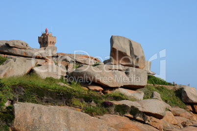 Brittany, pink granit rocks in Ploumanac h