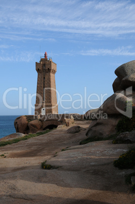 France, the lighthouse of Ploumanac h in Bretagne