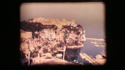 Vintage 8mm. Old town on a cliff
