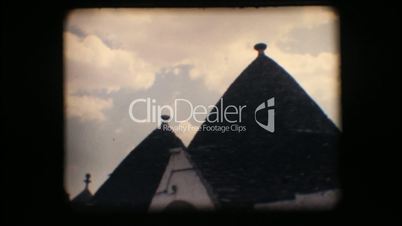 Vintage 8mm. Typical houses in Alberobello
