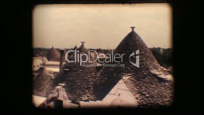 Vintage 8mm. Trulli in Alberobello