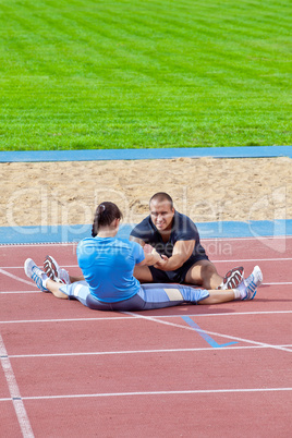 Man and woman at the stadium