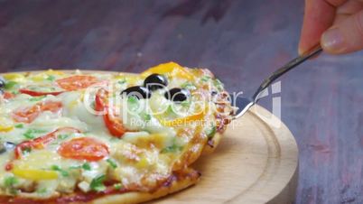 home pizza with tomato and eggplant