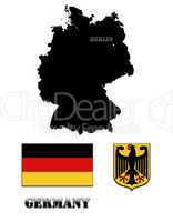 The map and the arms of Germany