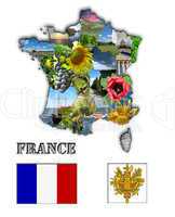 Coloured map of France