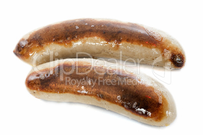 baked white sausages