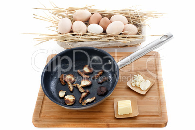 ingredients for mushroom omelette