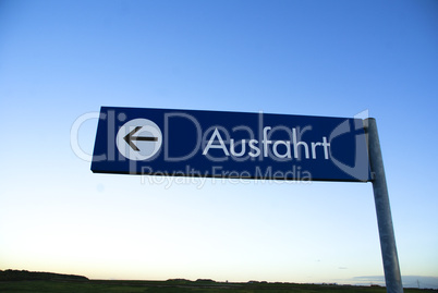 Ausfahrtschild