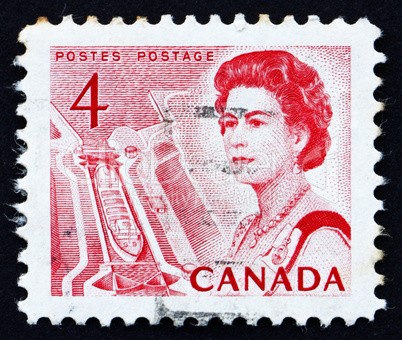 Postage stamp Canada 1967 Ship in Lock, Central Canada