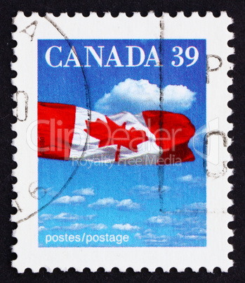 Postage stamp Canada 1987 Canadian Flag and Clouds