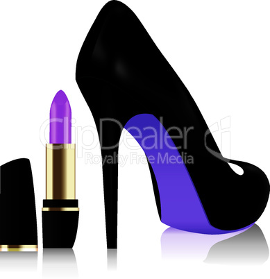 vector  shoe and lipstick