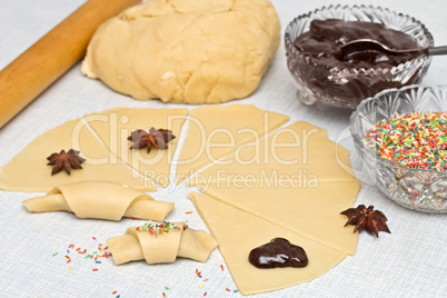 Baking fresh dough background