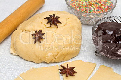 Baking fresh dough background