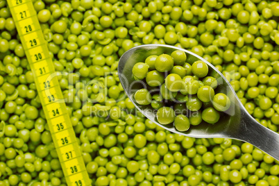 Spoon of Green Peas