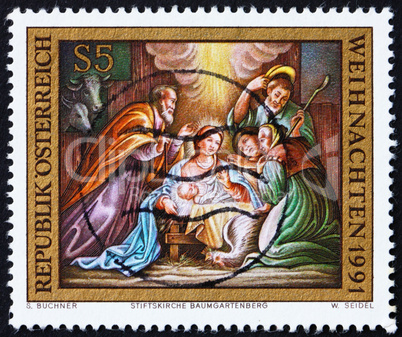 Postage stamp Austria 1991 Birth of Christ, Christmas