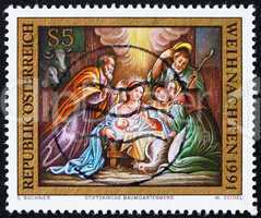 Postage stamp Austria 1991 Birth of Christ, Christmas