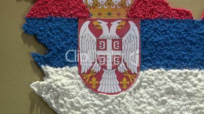 Serbia - map and flag - zoom