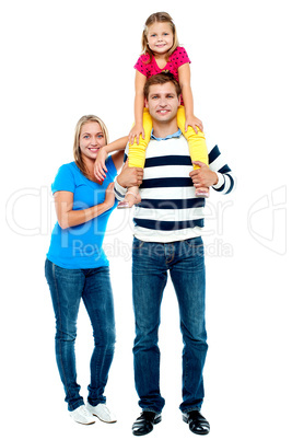 Family portrait on a white background