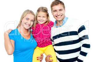 Family portrait on a white background