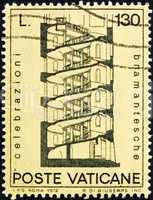 Postage stamp Vatican 1972 Design for Spiral Staircase, by Brama