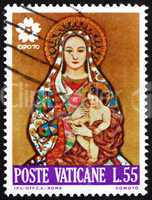 Postage stamp Vatican 1970 Japanese Virgin and Child, by Domoto