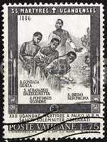 Postage stamp Vatican 1964 Uganda Martyrs